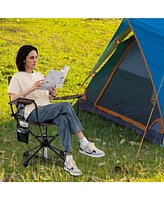Gouun 360° Swivel Hunting Chair Portable Foldable Hunting Chair with Mesh Cup Holder and Storage Pockets-Camouflage