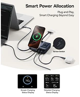 Baseus Nomos 5-in-1 Charging Station 140W, Qi2 15W Magnetic Wireless Charger with 100W Retractable Cable