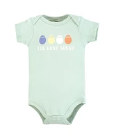 Hudson Baby Boys Unisex Cotton Bodysuits, Egg Hunt, 9-12 Months