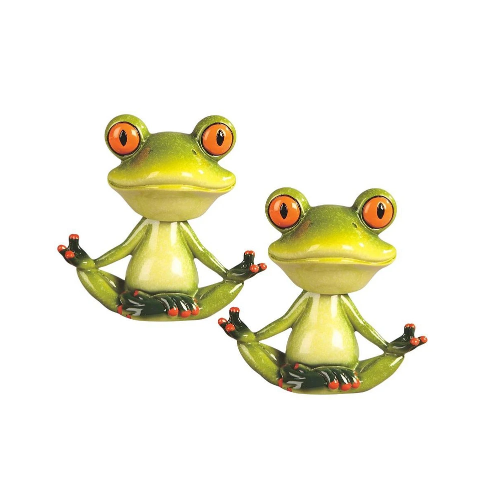 Fc Design "2-pc Gift Set" 5"W Yoga Frog with bobblehead Figurine Statue Ornament Home Room Office Decor and Perfect Gift Ideas for Housewarming, Holid