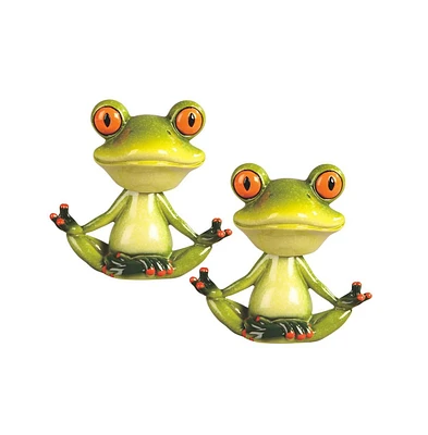 Fc Design "2-pc Gift Set" 5"W Yoga Frog with bobblehead Figurine Statue Ornament Home Room Office Decor and Perfect Gift Ideas for Housewarming, Holid