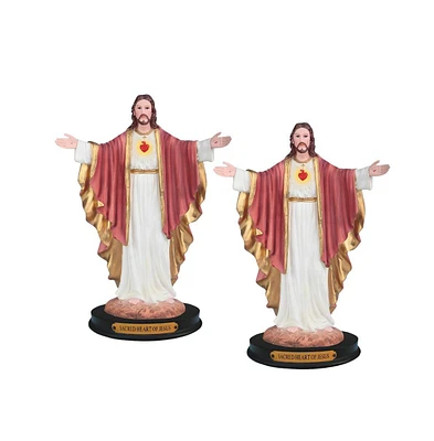 Fc Design "2-pc Gift Set" 12"H Sacred Heart of Jesus with Open Arms Statue Holy Figurine Statue Ornament Home Room Office Decor and Perfect Gift Ideas