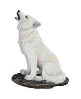 Fc Design "2-pc Gift Set" 5"H Howling Snow Wolf Figurine Statue Ornament Home Room Office Decor and Perfect Gift Ideas for Housewarming, Holidays and