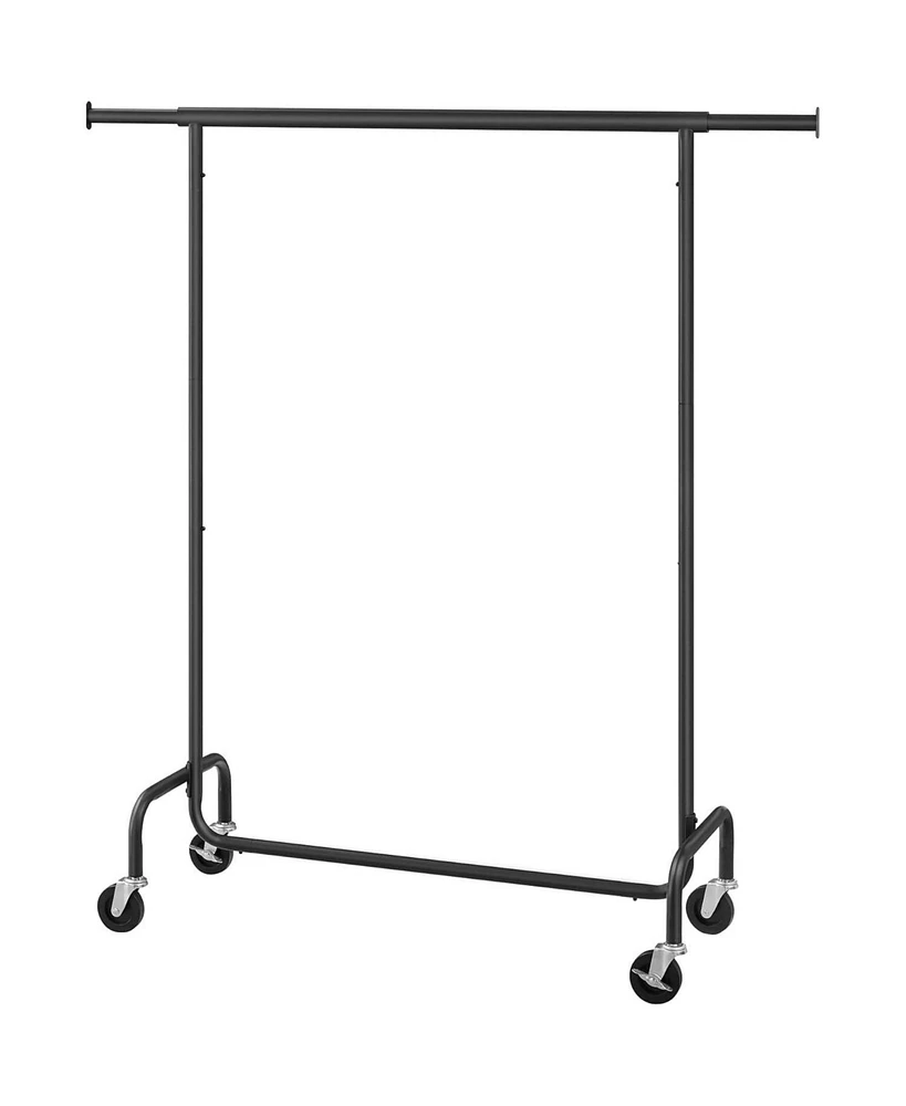 Slickblue Heavy Duty Metal Garment Rack with Clothes Hanging Bar on Wheels Sturdy and Portable