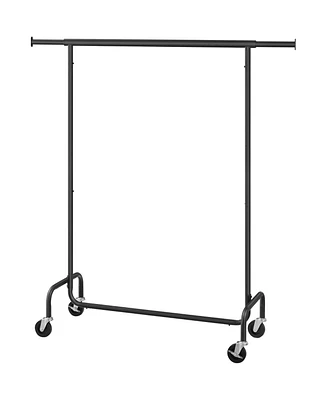 Slickblue Heavy Duty Metal Garment Rack with Clothes Hanging Bar on Wheels Sturdy and Portable