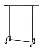 Slickblue Heavy Duty Metal Garment Rack with Clothes Hanging Bar on Wheels Sturdy and Portable