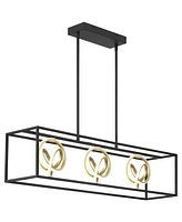 Possini Euro Design Christy 35 1/2" Modern Pendant Chandelier Ceiling Light Fixture Dining Room Over Table Kitchen Island Foyer Hanging Linear 3-Light