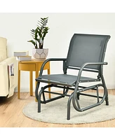 Gouun Outdoor Single Swing Glider Rocking Chair with Armrest