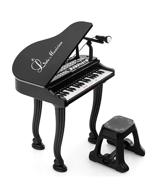 Gymax 37 Keys Kids Piano Keyboard Toy Toddler Musical Instrument w/ Stool & Microphone