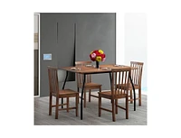 Slickblue Set of 2 Solid Wood Armless Mission Style Dining Chairs