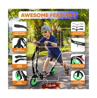 Hurtle Foldable Kick Scooter With Adjustable Handlebar - Green