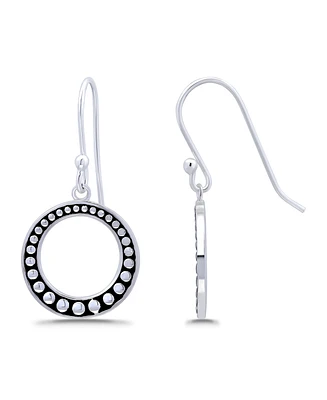 Macy's Oxidized Beaded Open Circle Fish-Hook Earrings