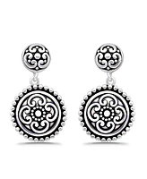 Macy's Oxidized Round Celtic Style Post Drop Earrings