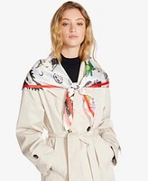 Steve Madden Doodling Print Square Satin Scarf
