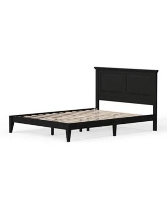 Slickblue Traditional Platform Bed Frame With Headboard Classic Sturdy Bed Frame Design
