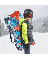 Wham-o Snowboogie 36" Single Rider Snow Sled, Winter Backpack Sled with Pe Foam Core Slick Bottom Adjustable Handles Straps