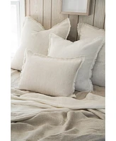 Anaya Home White Fringe So Soft Linen Pillows