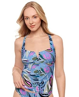 Salt + Cove Juniors' Printed V-Wire Tankini Top, Exclusively at Macy's