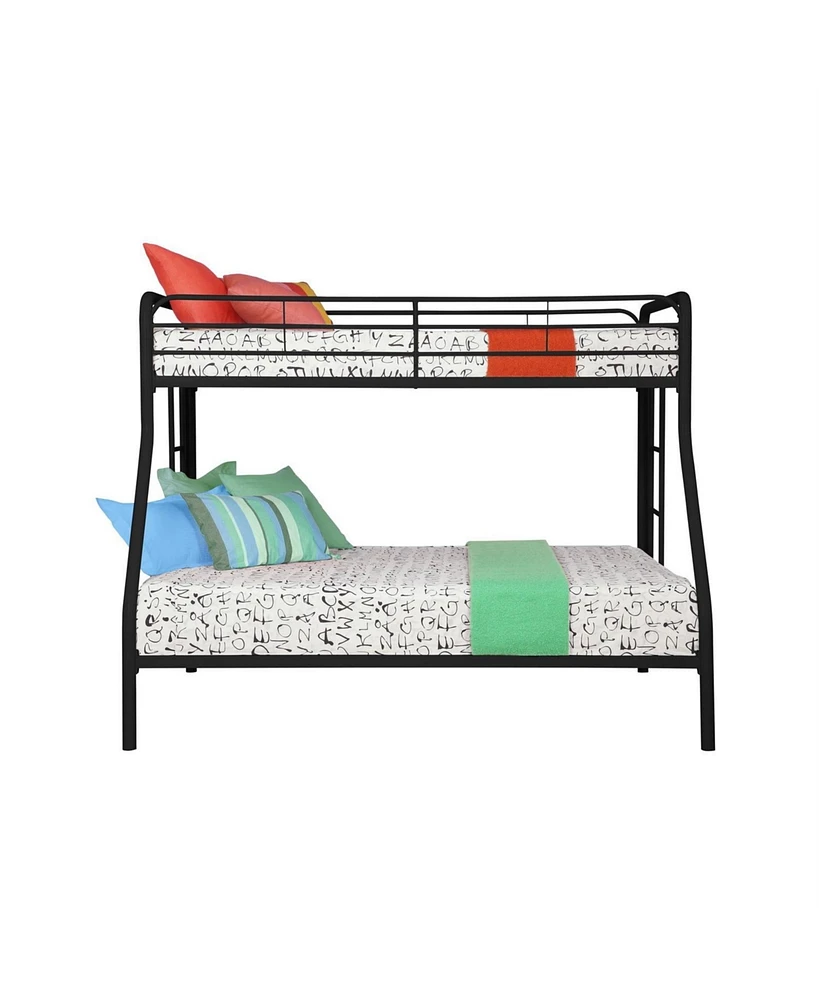 Slickblue Twin over Full Sturdy Metal Bunk Bed with Safety Rails and Ladder