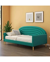 Slickblue Mid-Century Modern Emerald Velvet Upholstered Daybed