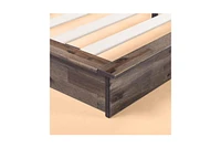 Slickblue Farmhouse Wood Industrial Low Profile Platform Bed Frame