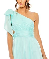 Mac Duggal Women's Tiered One Shoulder Ruched Gown