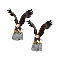 Fc Design "2-pc Gift Set" 6"H Eagle Landing on Rock Figurine Statue Ornament Home Room Office Decor and Perfect Gift Ideas for Housewarming, Holidays