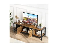 gaomon 58 Inch Tv Stand for Bedroom, Farmhouse Tv Cabinet with Storage, Tv Consoles up to 65 Inch Tv