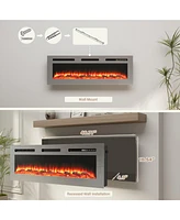 Boyel Living Wall Mounted Stainless Steel Electric Fireplace