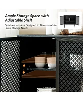 Hulala Home Giovanna Modern 32"Tall 2-Door Accent Cabinet with Adjustable Feet