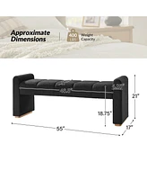 Hulala Home Jorge Modern Bench with Sturdy Rubber Wood Legs