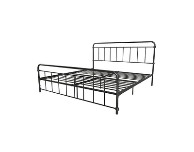 Slickblue Vintage Metal Platform Bed Frame with Headboard and Footboard