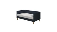 Slickblue Twin Mid-Century Modern Linen Upholstered Daybed with Sleek Design