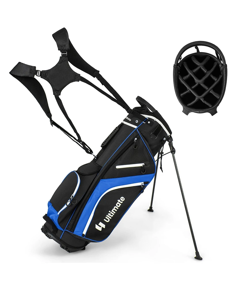 Gymax Golf Stand Bag Club w/ 14 Way Top Dividers & 6 Pockets Carrying Handles