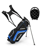 Gymax Golf Stand Bag Club w/ 14 Way Top Dividers & 6 Pockets Carrying Handles