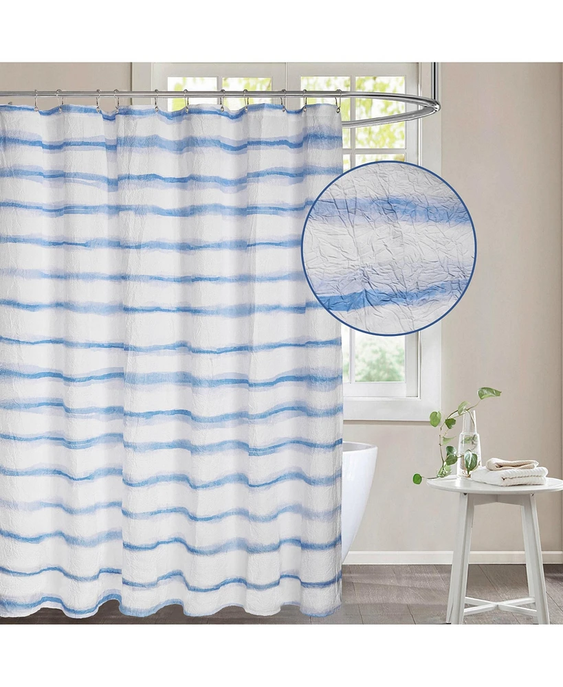 Awesome Home Wavy Stripe Texture Fabric Shower Curtain, 72"X72"