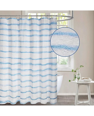 Awesome Home Wavy Stripe Texture Fabric Shower Curtain, 72"X72"