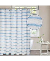 Awesome Home Wavy Stripe Texture Fabric Shower Curtain, 72"X72"
