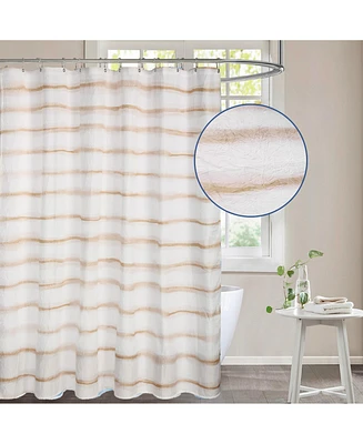 Awesome Home Wavy Stripe Texture Fabric Shower Curtain, 72"X72"