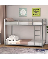 Slickblue Twin over Low Profile Modern Bunk Bed Frame Metal Finish