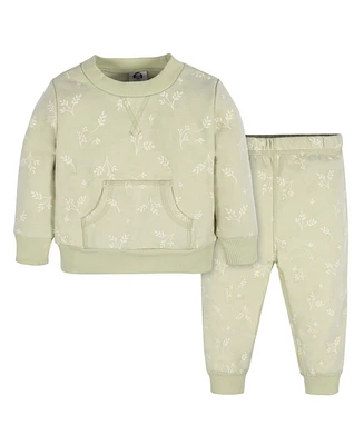 Gerber Baby Girls Sweatshirt & Active Pant Set