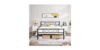 Slickblue Traditional Powder Coated Slatted Platform Bed
