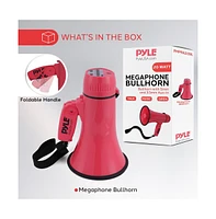 Pyle Portable Megaphone with Siren, 20 Watt Power, Aux Input for MP3, Automatic Siren, Lightweight