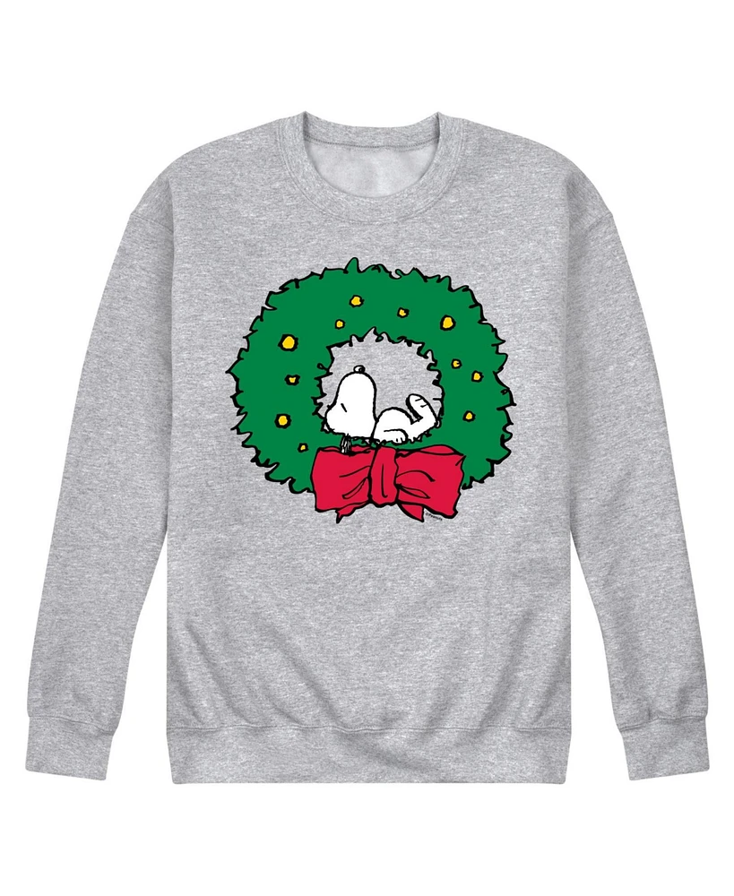 Airwaves Men's Peanuts Snoopy Wreath Long Sleeve Fleece