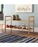 Slickblue Modern 2-Shelf Shoe Rack - Compact Storage Organizer for Entryway