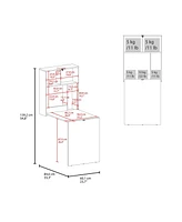 Stovall Folding Table, 4 Shelves, White