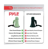 Pyle Portable Megaphone with Siren, 20 Watt Power, Aux Input for MP3, Automatic Siren, Lightweight