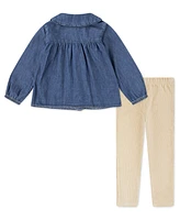 Levi's Little Girls Collared Top and Leggings, 2-Piece Set