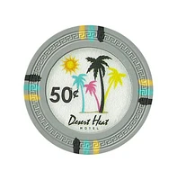 Slickblue Desert Heat Poker Chips 25-Pack - Clay Composite, $0.50 Denomination