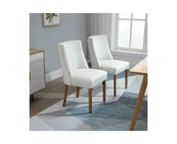 Slickblue Set of 2 Modern Nailhead Diamond Stitch Upholstered Dining Chairs